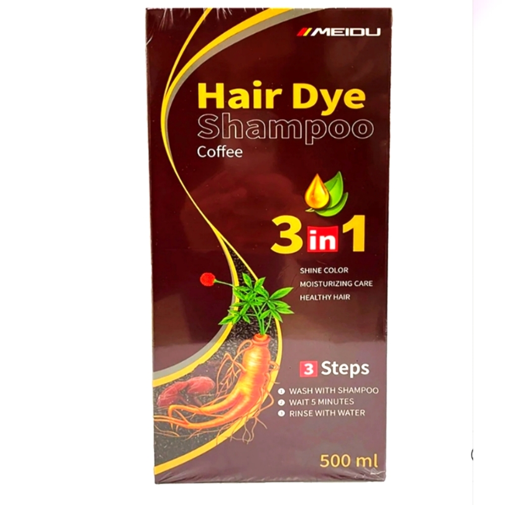 Hair Dye Shampoo 3 in 1 for Women&Men 100% Organic ) Coffee) Tinte Shampoo.